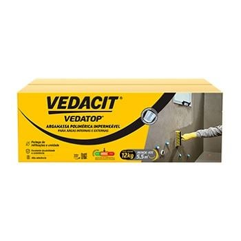 Embalagem de VEDACIT Vedatop (argamassa polimérica impermeável) para áreas internas e externas. O artigo detalha qual o melhor impermeabilizante para parede interna e externa, e mostra como aproveitar as condições de pagamento da Black Friday Tupan. Embalagem de VEDACIT Vedatop (argamassa polimérica impermeável) para áreas internas e externas. O artigo detalha qual o melhor impermeabilizante para parede interna e externa, e mostra como aproveitar as condições de pagamento da Black Friday Tupan.